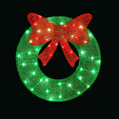 0.6M Christmas Lights 50 LED Motif Solar Wreath Xmas Decorations Jingle Jollys Occasions > Christmas > Outdoor Decorations & Lights XMAS-MOT-D-WREATH-GN Online Furniture