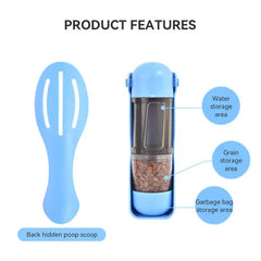 2-in-1 Portable Pet Water and Food Bottle - Leak-Proof Design with Water Lock and Easy Dispenser,300ml Water+200ml food feeder  Blue Colour Pet Care > Dog Supplies > Dog Bowls, Feeders & Waterers V888-ELOSUNG10436 Online Furniture