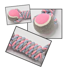 2 PCS Orange Durable Cotton Rope and Tennis Ball Dog Toy Set - Chew Resistant Tug Toys with Rope Dumbbell - Perfect for Dogs of All Sizes Pet Care > Toys > Dog Toys V888-ELOSUNG13166 Online Furniture