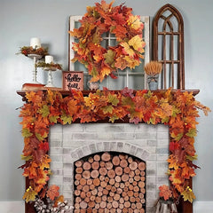 2M Artificial Fall Maple Leaf Garland Occasions > Christmas > Christmas Wreaths & Garlands V728-1005007243935153-I Online Furniture