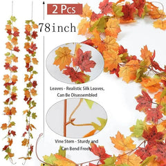 2M Artificial Fall Maple Leaf Garland Occasions > Christmas > Christmas Wreaths & Garlands V728-1005007243935153-I Online Furniture