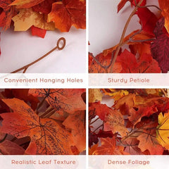 2M Artificial Fall Maple Leaf Garland Occasions > Christmas > Christmas Wreaths & Garlands V728-1005007243935153-I Online Furniture