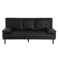 3 Seater Adjustable Sofa Bed With Cup Holder Black Furniture > Sofas V264-SOF-609L-BLK-NA-1 Online Furniture