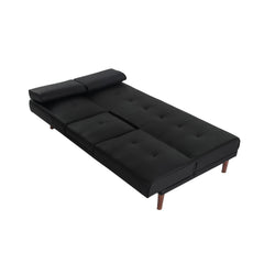 3 Seater Adjustable Sofa Bed With Cup Holder Black Furniture > Sofas V264-SOF-609L-BLK-NA-1 Online Furniture