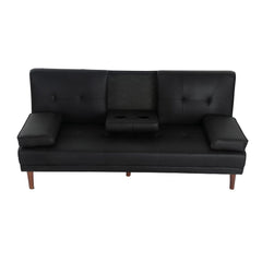 3 Seater Adjustable Sofa Bed With Cup Holder Black Furniture > Sofas V264-SOF-609L-BLK-NA-1 Online Furniture