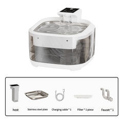 4.5L Dual-Flow Smart Pet Water Fountain with Stainless Steel Plate and Faucet – White Design Pet Care > Cat Supplies > Cat Bowls, Feeders & Waterers V888-ELOSUNG10107 Online Furniture