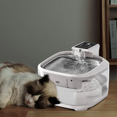 4.5L Dual-Flow Smart Pet Water Fountain with Stainless Steel Plate and Faucet – White Design Pet Care > Cat Supplies > Cat Bowls, Feeders & Waterers V888-ELOSUNG10107 Online Furniture