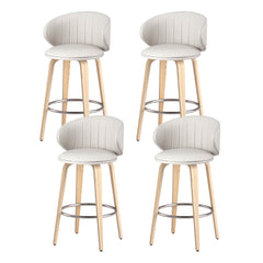 4x Artiss Bar Stools Dining Chairs Contoured Leather Wood Stool Furniture > Bar Stools & Chairs > Table & Bar Stools BA-TW-8186-BGX4 Online Furniture