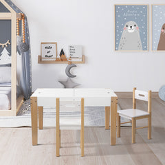Keezi Kids Table Chair Set Children Storage Study Desk Toy Play Game Chalkboard - Furniture Ozily