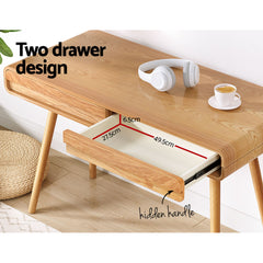Artiss Computer Desk Drawer Natural Wood 100CM - ozily