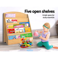 Keezi 5 Tiers Kids Bookshelf Magazine Shelf Organiser Bookcase Display Rack - Furniture Ozily