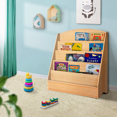 Keezi 5 Tiers Kids Bookshelf Magazine Shelf Organiser Bookcase Display Rack - Furniture Ozily