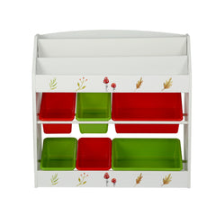 Keezi 3 Tiers Kids Bookshelf Storage Children Bookcase Toy Box Organiser Rack 6 Bins - Furniture Ozily
