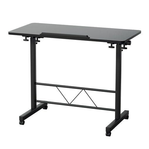 Artiss Laptop Desk Table Height Adjustable Wooden Bed Side Tables 80CM Black - ozily