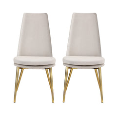 Artiss Dining Chairs High-back Beige Set of 2 Sunnie - ozily