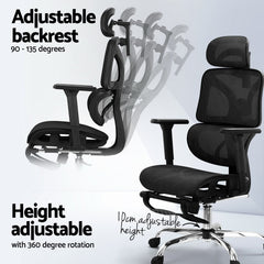Artiss Ergonomic Office Chair Footrest Black - ozily