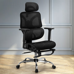 Artiss Ergonomic Office Chair Footrest Black - ozily