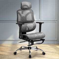 Artiss Ergonomic Office Chair Footrest Grey - ozily