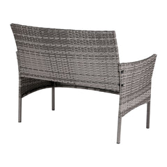 Gardeon 4 Seater Outdoor Sofa Set Wicker Setting Table Chair Furniture Grey - ozily
