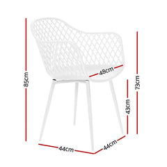 Gardeon 4PC Outdoor Dining Chairs PP Lounge Chair Patio Furniture Garden White - Furniture Ozily