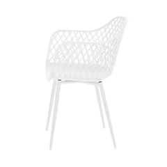 Gardeon 4PC Outdoor Dining Chairs PP Lounge Chair Patio Furniture Garden White - Furniture Ozily