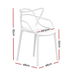 Gardeon 4PC Outdoor Dining Chairs PP Portable Stackable Chair Patio Furniture White - Furniture Ozily