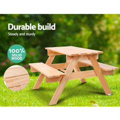 Keezi Kids Outdoor Table and Chairs Picnic Bench Set Children Wooden - Furniture Ozily
