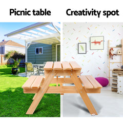Keezi Kids Outdoor Table and Chairs Picnic Bench Set Children Wooden - Furniture Ozily