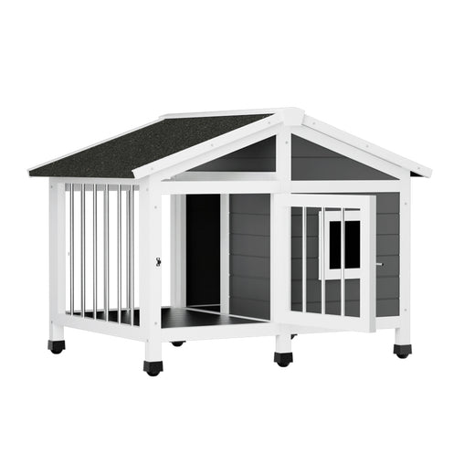 i.Pet Dog Kennel House Large Wooden Outdoor Pet Kennels Indoor Puppy Cabin Home - Furniture Ozily