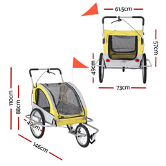 i.Pet Pet Bike Trailer Dog Stroller Pram Bicycle Large Travel Cycling Foldable - Furniture Ozily