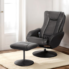 Artiss Recliner Chair Electric Heated Massage Chairs Faux Leather Cobble - ozily