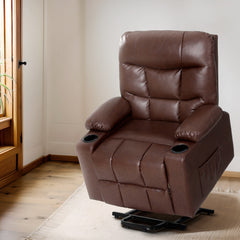 Artiss Recliner Chair Lift Assist Heated Massage Chair Leather Claude - ozily