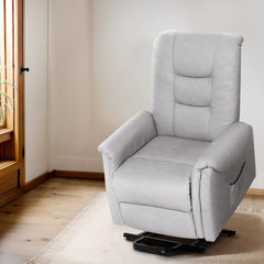 Artiss Recliner Chair Lift Assist Chair Grey Leather - ozily