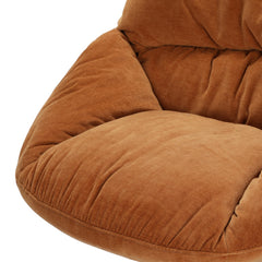 Artiss Armchair Set with Ottoman Linen Fabric Orange Yaro - ozily
