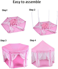 Princess Indoor Playhouse Toy Play Tent for Kids Toddlers with Mat Floor and Carry Bag (Pink) - Furniture Ozily