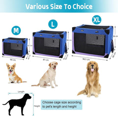 Portable Dog Crate Collapsible, Blue Purple - Furniture Ozily