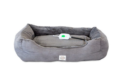 Easy to Clean Electric Heated Rabbit Faux Fur Covering Pet Bed - Medium - Furniture Ozily