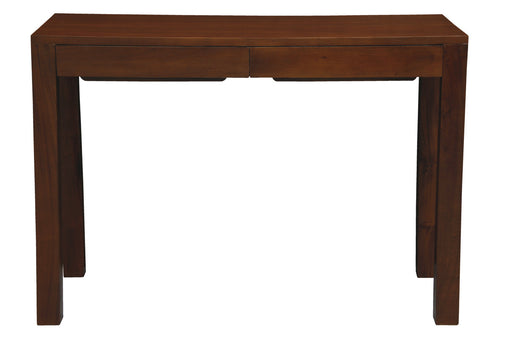 Amsterdam Solid Mahogany Timber 2 Drawer Desk (Mahogany) - ozily