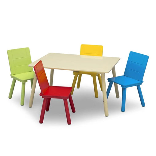 DELTA CHILDREN Kids Premium Table and Chairs Play Furniture Set Wooden Wood - Furniture Ozily