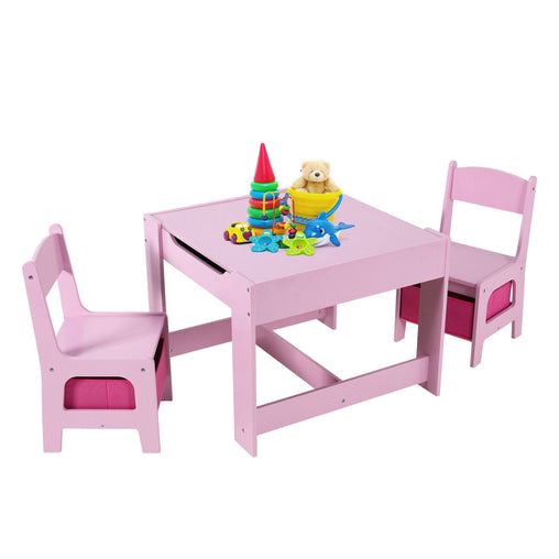 EKKIO 3PCS Kids Table and Chairs Set with Black Chalkboard (Pink) EK-KTCS-101-RHH - Furniture Ozily