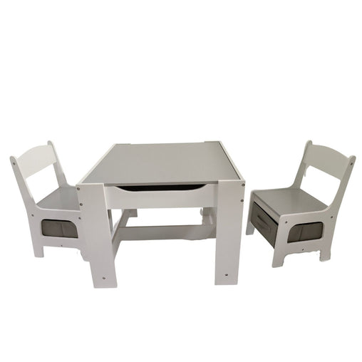 EKKIO 3PCS Kids Table and Chairs Set with Black Chalkboard (Grey) EK-KTCS-102-RHH - Furniture Ozily