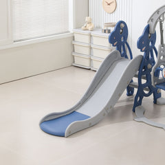 GOMINIMO Kids Slide and Swing Set with Basketball Hoop (blue Dinosaur) GO-KS-103-TF - Furniture Ozily