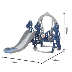 GOMINIMO Kids Slide and Swing Set with Basketball Hoop (blue Dinosaur) GO-KS-103-TF - Furniture Ozily