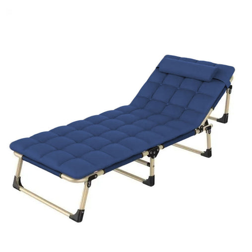 KILIROO Adjustable Portable Folding Bed with Mattress and Headrest (Blue) KR-FBM-101-KX - ozily