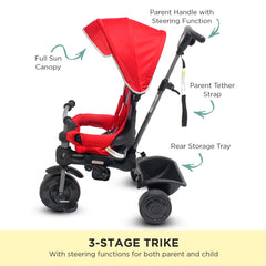Veebee Explorer 3-stage Kids Trike With Canopy - Red - Furniture Ozily