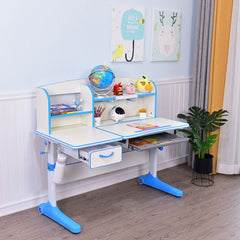 Height Adjustable Children Kids Ergonomic Study Desk Chair Set 120cm Blue AU - Furniture Ozily
