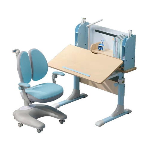 Height Adjustable Children Kids Ergonomic Study Desk Chair Set 80cm Blue AU - Furniture Ozily