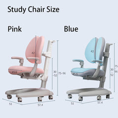 Solid Rubber Wood Height Adjustable Children Kids Ergonomic Study Chair Pink Only AU - Furniture Ozily