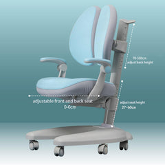 Solid Rubber Wood Height Adjustable Children Kids Ergonomic Blue  Study Desk Chair Set  120cm AU - Furniture Ozily
