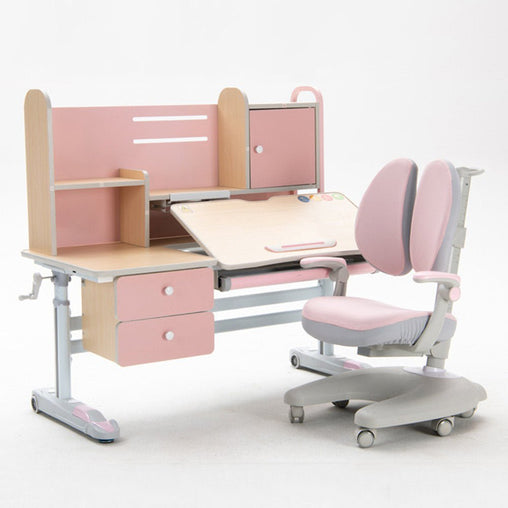 Height Adjustable Children Kids Ergonomic Study Desk Chair Set 120cm Pink AU - Furniture Ozily